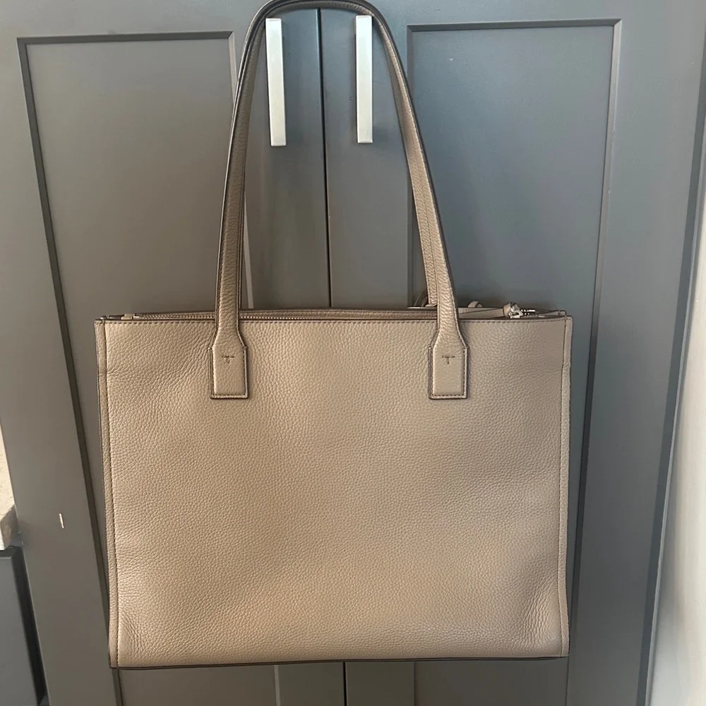 Tory Burch Gray Leather Tote - Picture 9 of 9